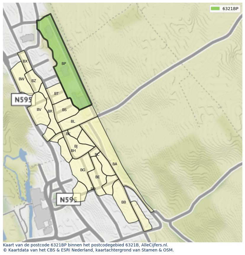 Afbeelding van het postcodegebied 6321 BP op de kaart.