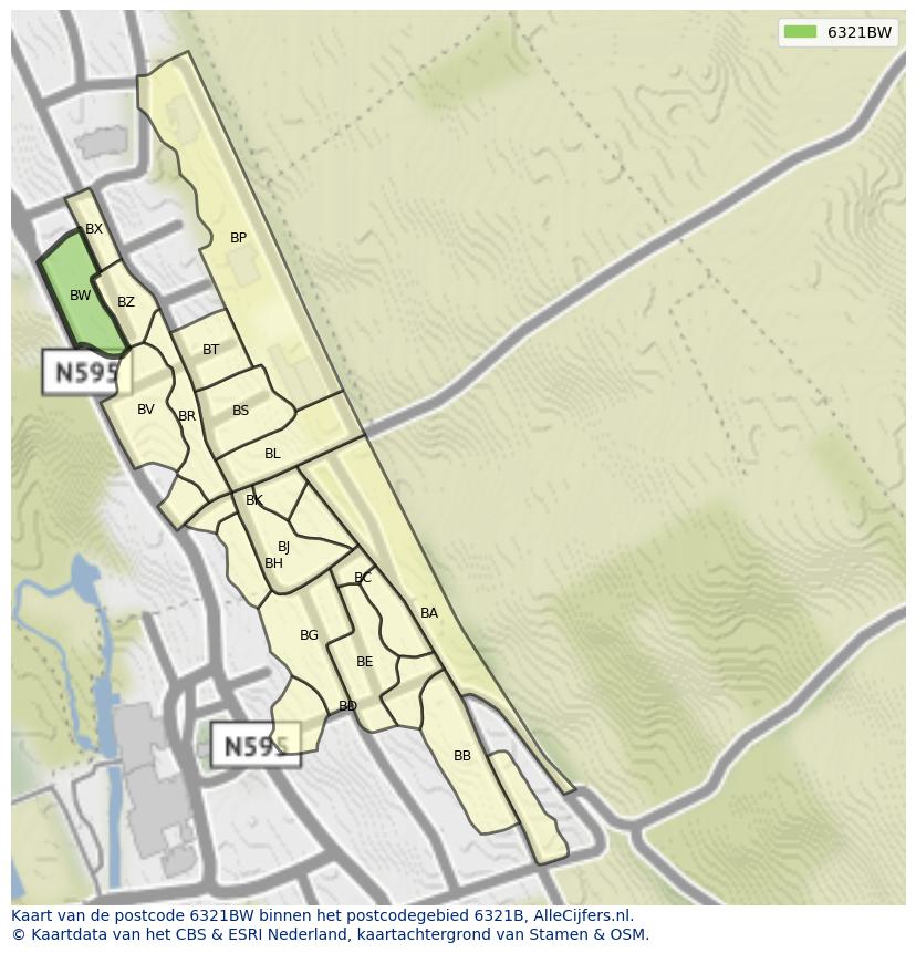 Afbeelding van het postcodegebied 6321 BW op de kaart.