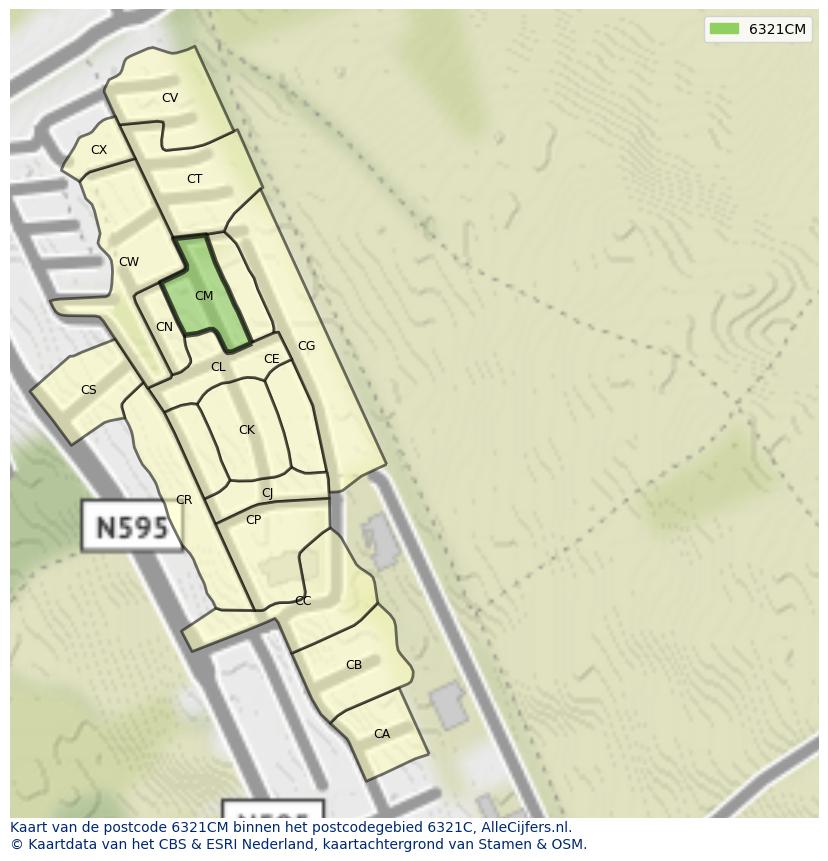 Afbeelding van het postcodegebied 6321 CM op de kaart.