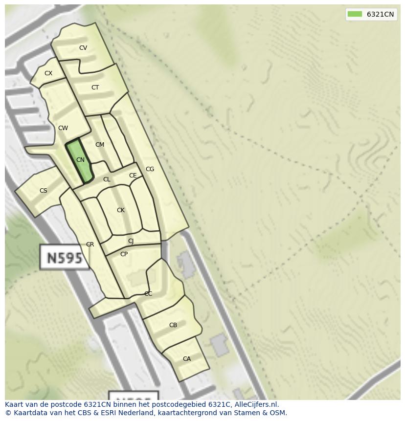 Afbeelding van het postcodegebied 6321 CN op de kaart.
