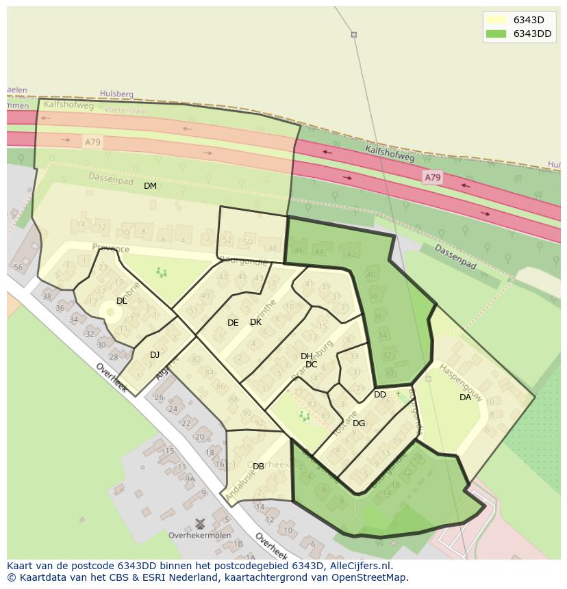 Afbeelding van het postcodegebied 6343 DD op de kaart.