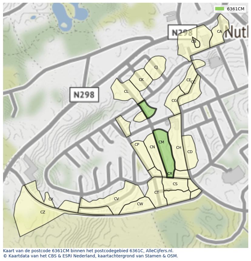 Afbeelding van het postcodegebied 6361 CM op de kaart.