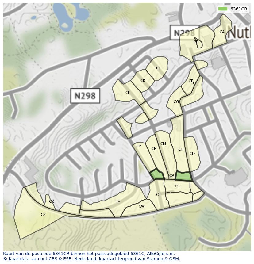 Afbeelding van het postcodegebied 6361 CR op de kaart.