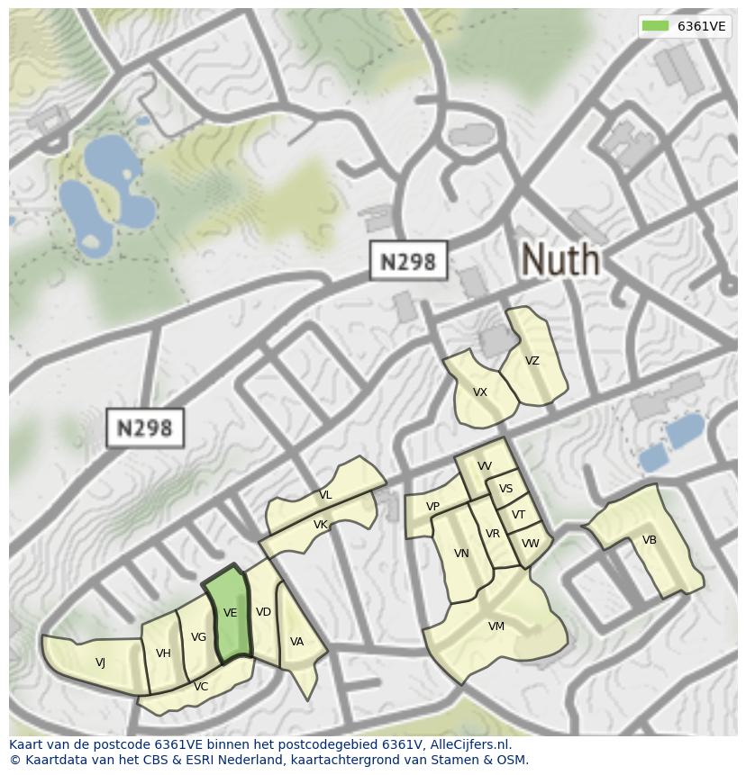 Afbeelding van het postcodegebied 6361 VE op de kaart.