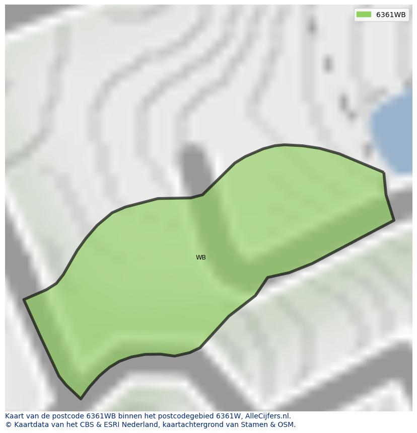 Afbeelding van het postcodegebied 6361 WB op de kaart.
