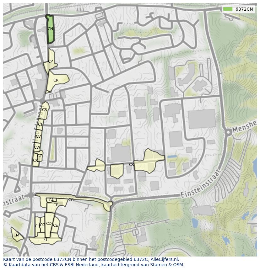 Afbeelding van het postcodegebied 6372 CN op de kaart.