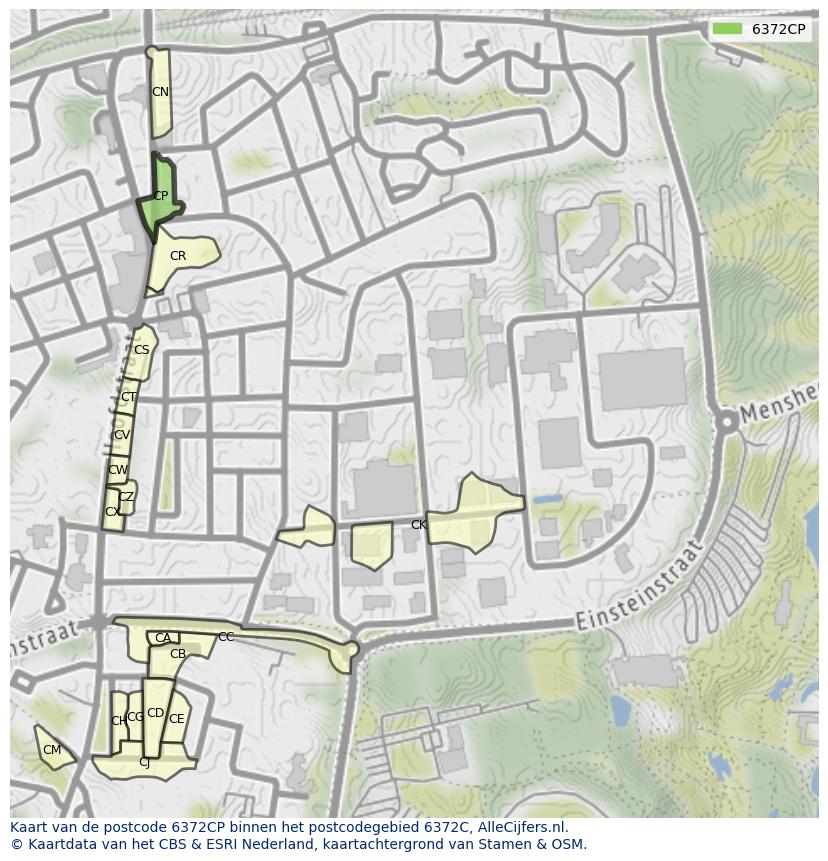 Afbeelding van het postcodegebied 6372 CP op de kaart.