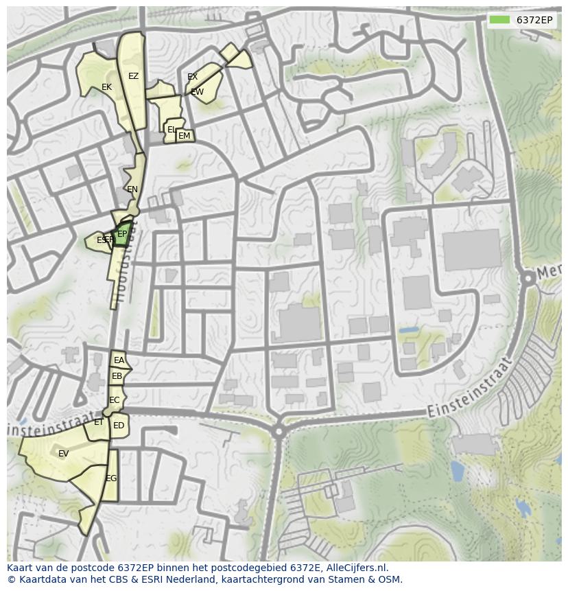 Afbeelding van het postcodegebied 6372 EP op de kaart.