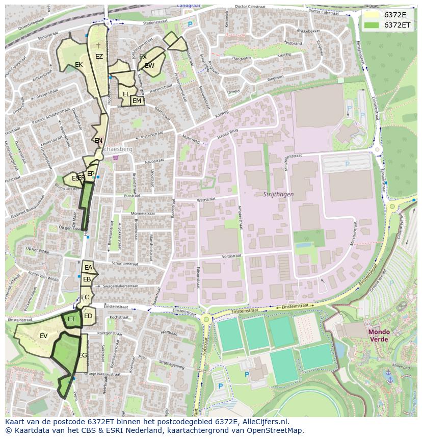 Afbeelding van het postcodegebied 6372 ET op de kaart.