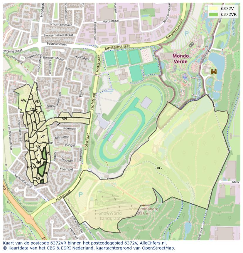 Afbeelding van het postcodegebied 6372 VR op de kaart.