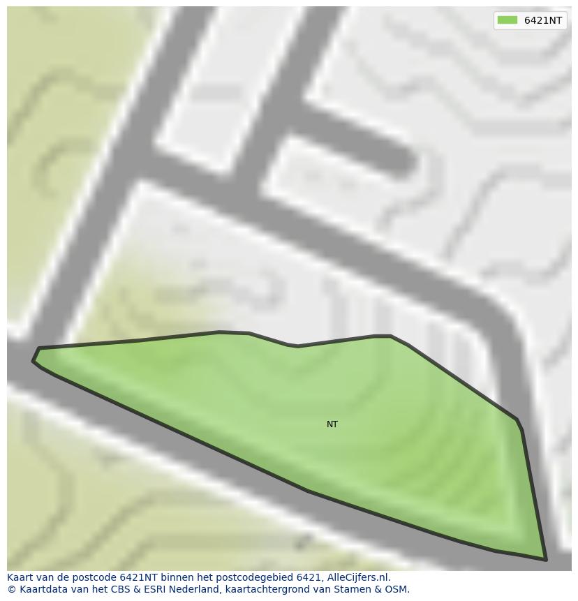 Afbeelding van het postcodegebied 6421 NT op de kaart.