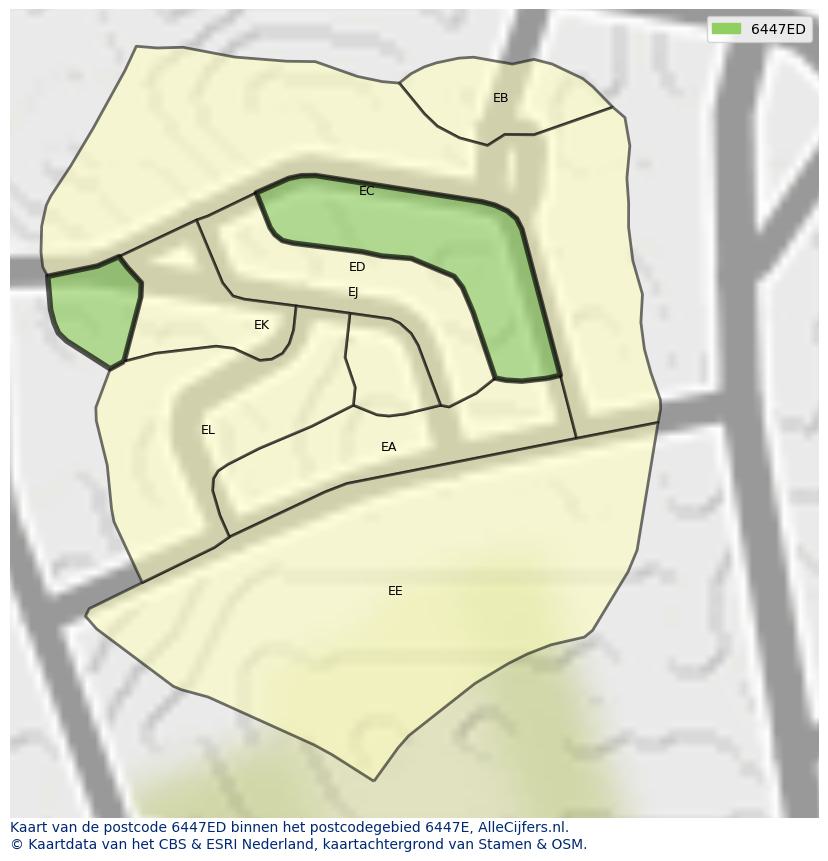 Afbeelding van het postcodegebied 6447 ED op de kaart.