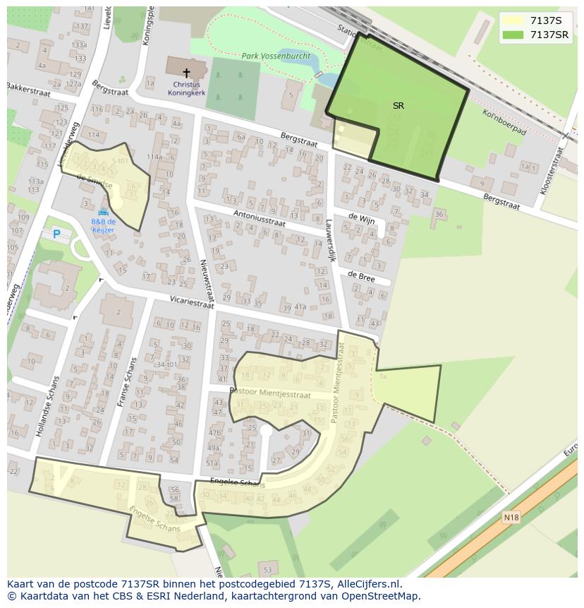 Afbeelding van het postcodegebied 7137 SR op de kaart.