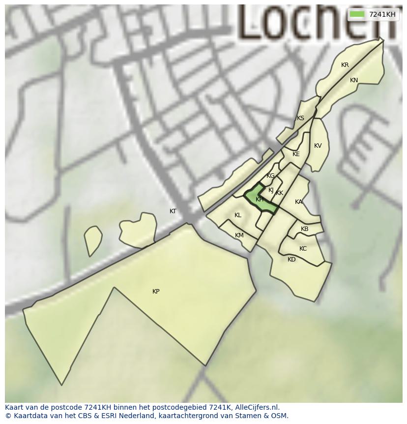 Afbeelding van het postcodegebied 7241 KH op de kaart.