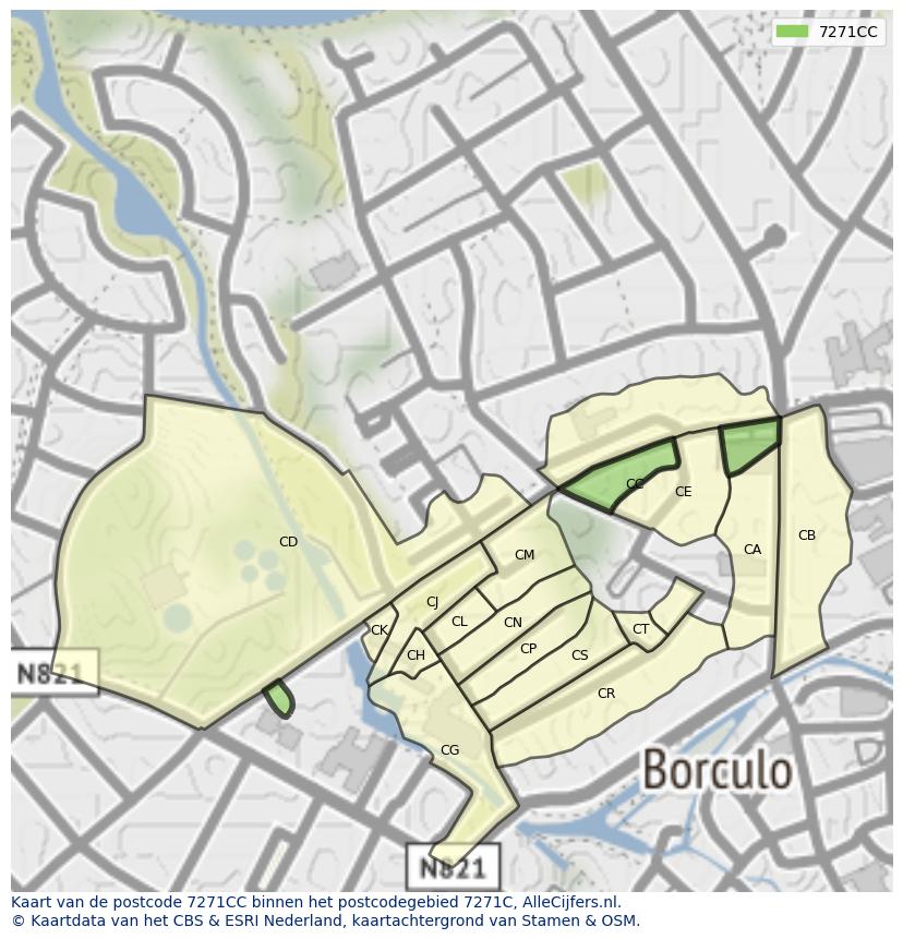 Afbeelding van het postcodegebied 7271 CC op de kaart.
