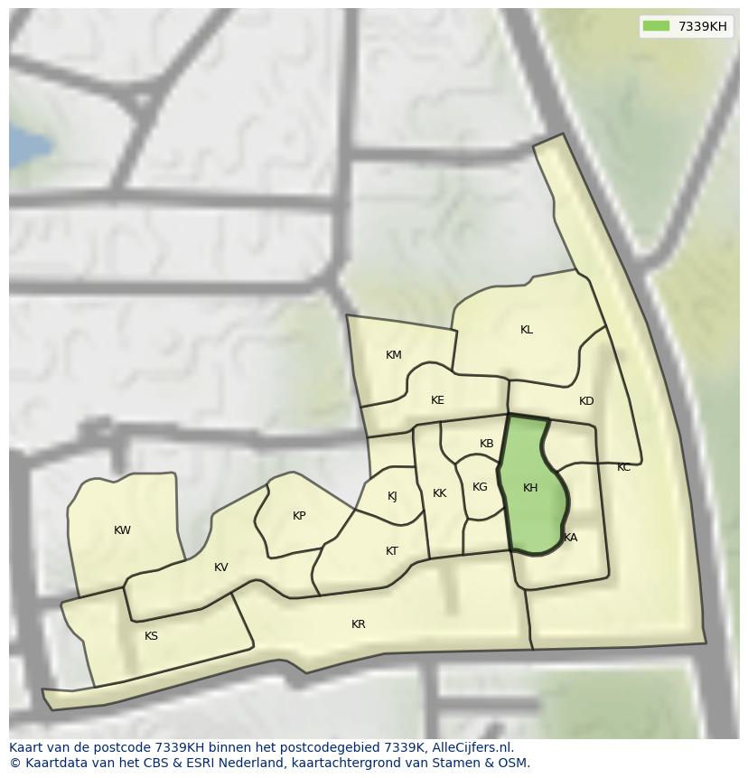 Afbeelding van het postcodegebied 7339 KH op de kaart.