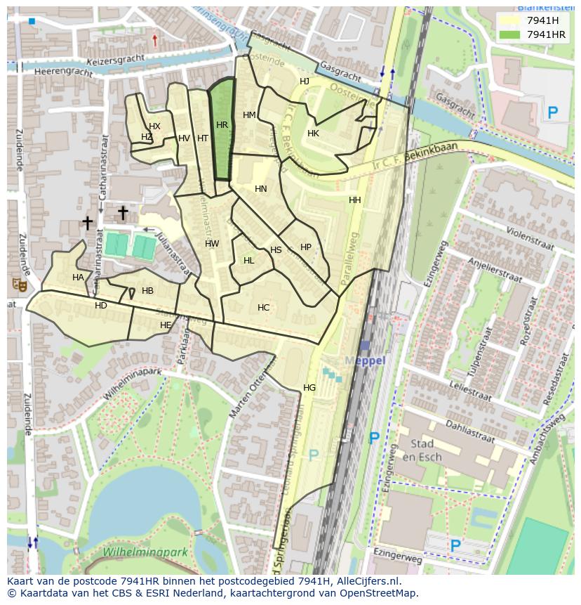 Afbeelding van het postcodegebied 7941 HR op de kaart.