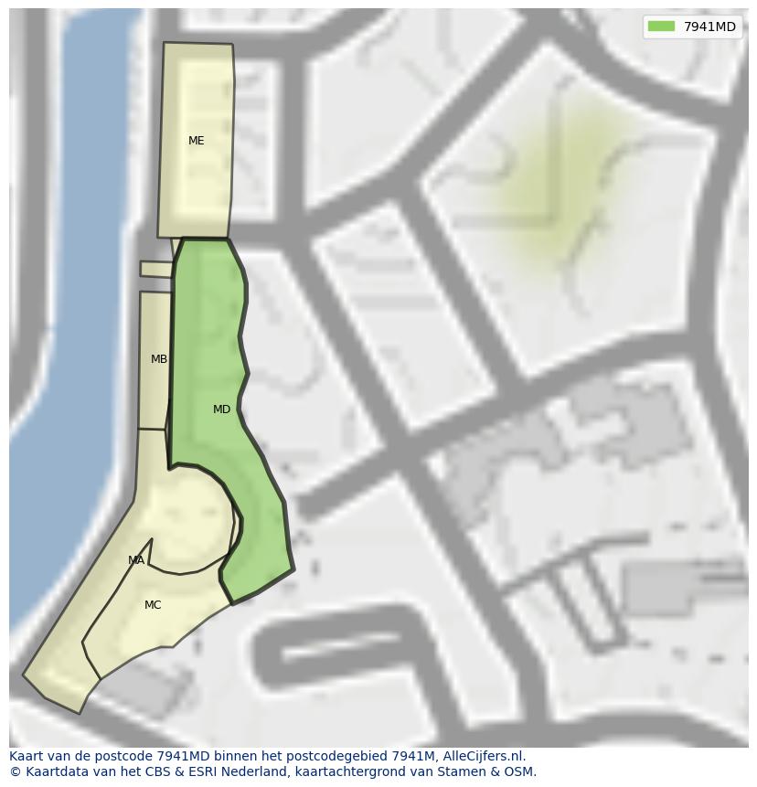Afbeelding van het postcodegebied 7941 MD op de kaart.