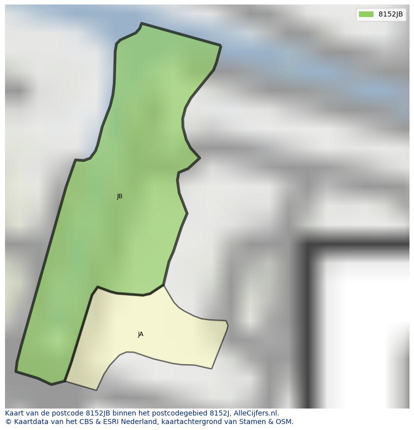Afbeelding van het postcodegebied 8152 JB op de kaart.