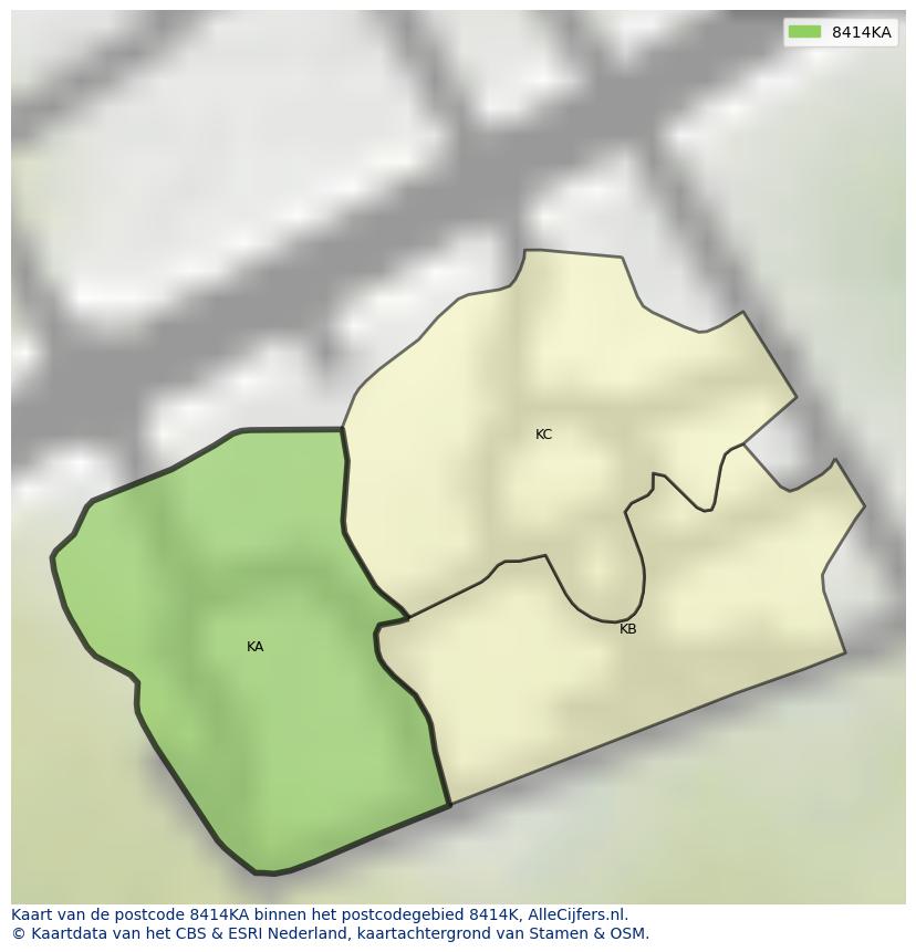 Afbeelding van het postcodegebied 8414 KA op de kaart.