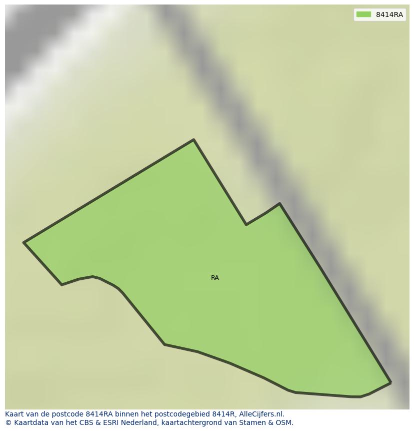 Afbeelding van het postcodegebied 8414 RA op de kaart.