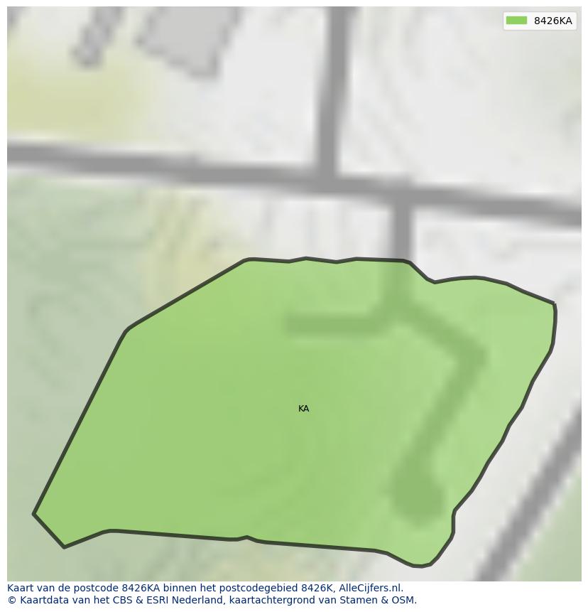 Afbeelding van het postcodegebied 8426 KA op de kaart.