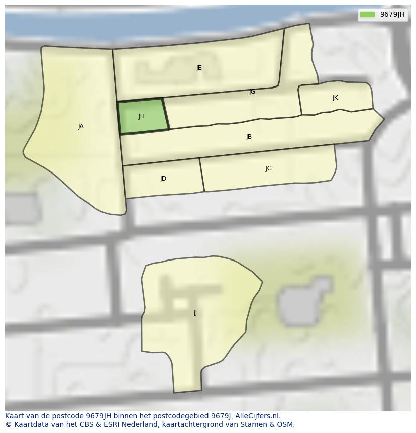 Afbeelding van het postcodegebied 9679 JH op de kaart.